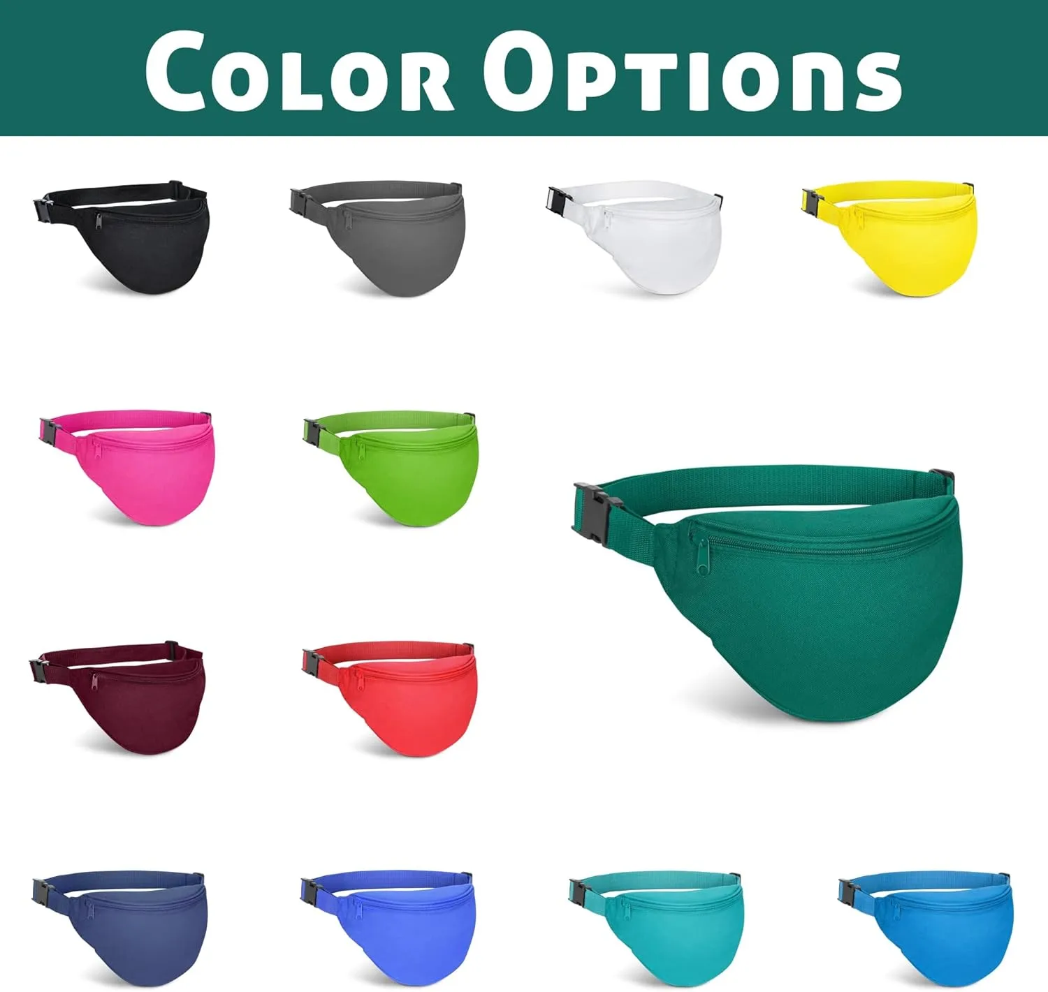 BuyAgain Fanny Pack, Unisex 2 Zipper Quick Release Buckle Travel Sport Running Waist Fanny Pack For Women Men