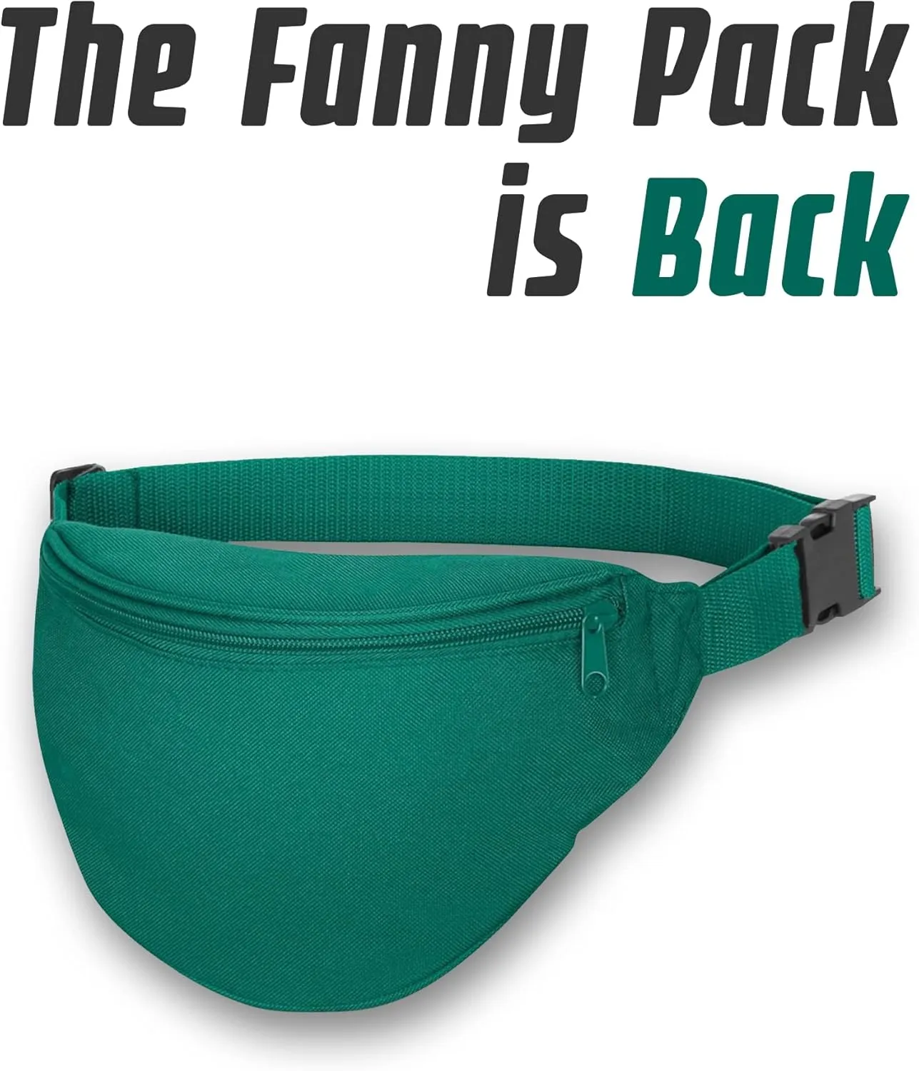 BuyAgain Fanny Pack, Unisex 2 Zipper Quick Release Buckle Travel Sport Running Waist Fanny Pack For Women Men