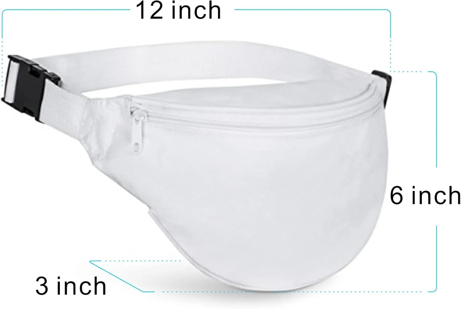 BuyAgain Fanny Pack, Unisex 2 Zipper Quick Release Buckle Travel Sport Running Waist Fanny Pack For Women Men