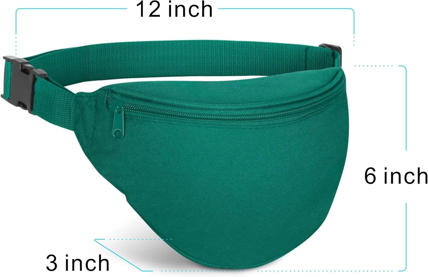 BuyAgain Fanny Pack, Unisex 2 Zipper Quick Release Buckle Travel Sport Running Waist Fanny Pack For Women Men