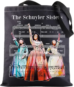 BWWKTOP Schuyler Tote Bag Angelica & Eliza & Peggy Fans Gift Theater Hamilton Shoulder Bag Schuyler Merch