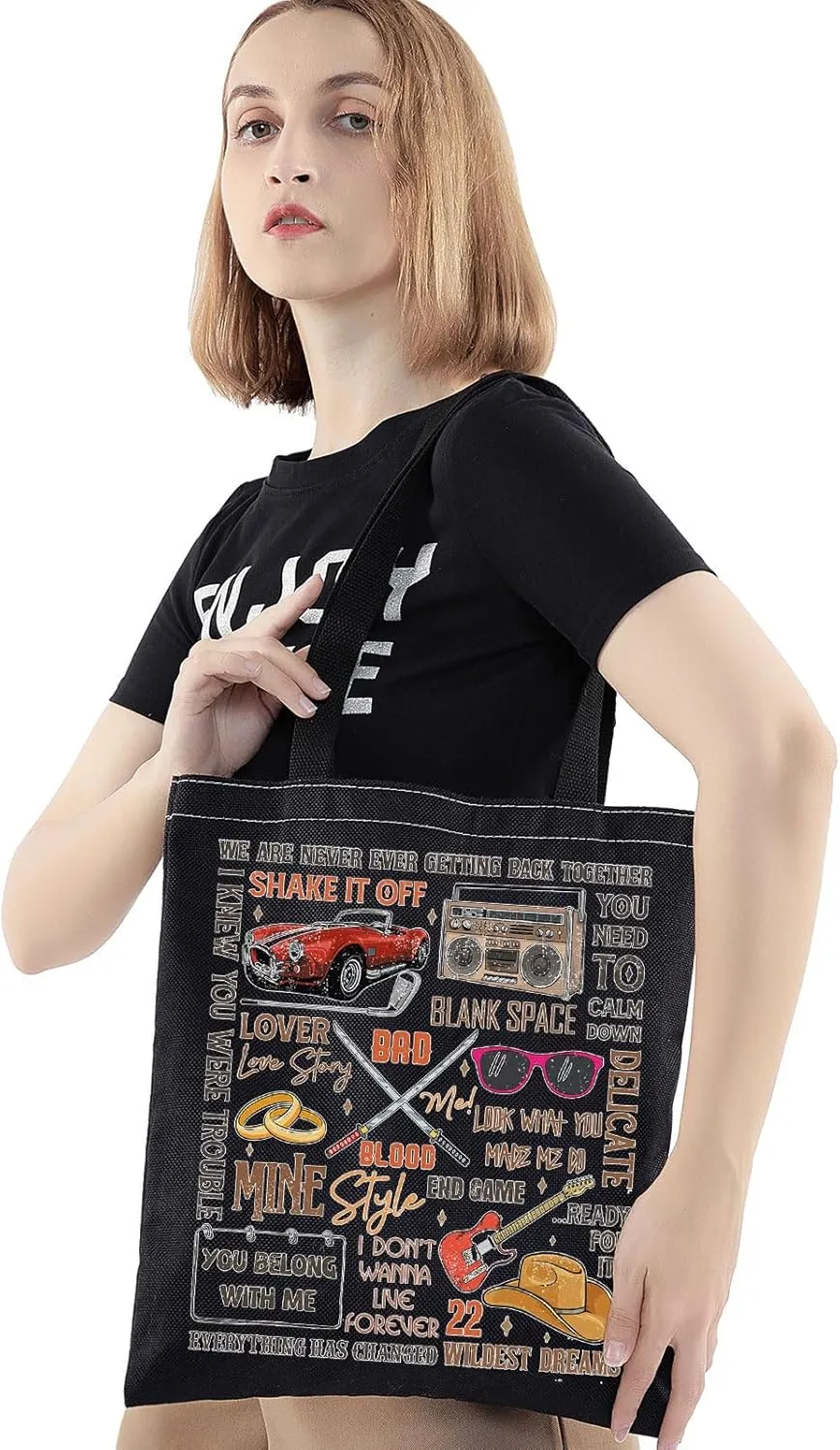 BWWKTOP WZMPA Singer Album Canvas Tote Bag Tour Gifts Song Lyrics Shoulder Bag Merchandise