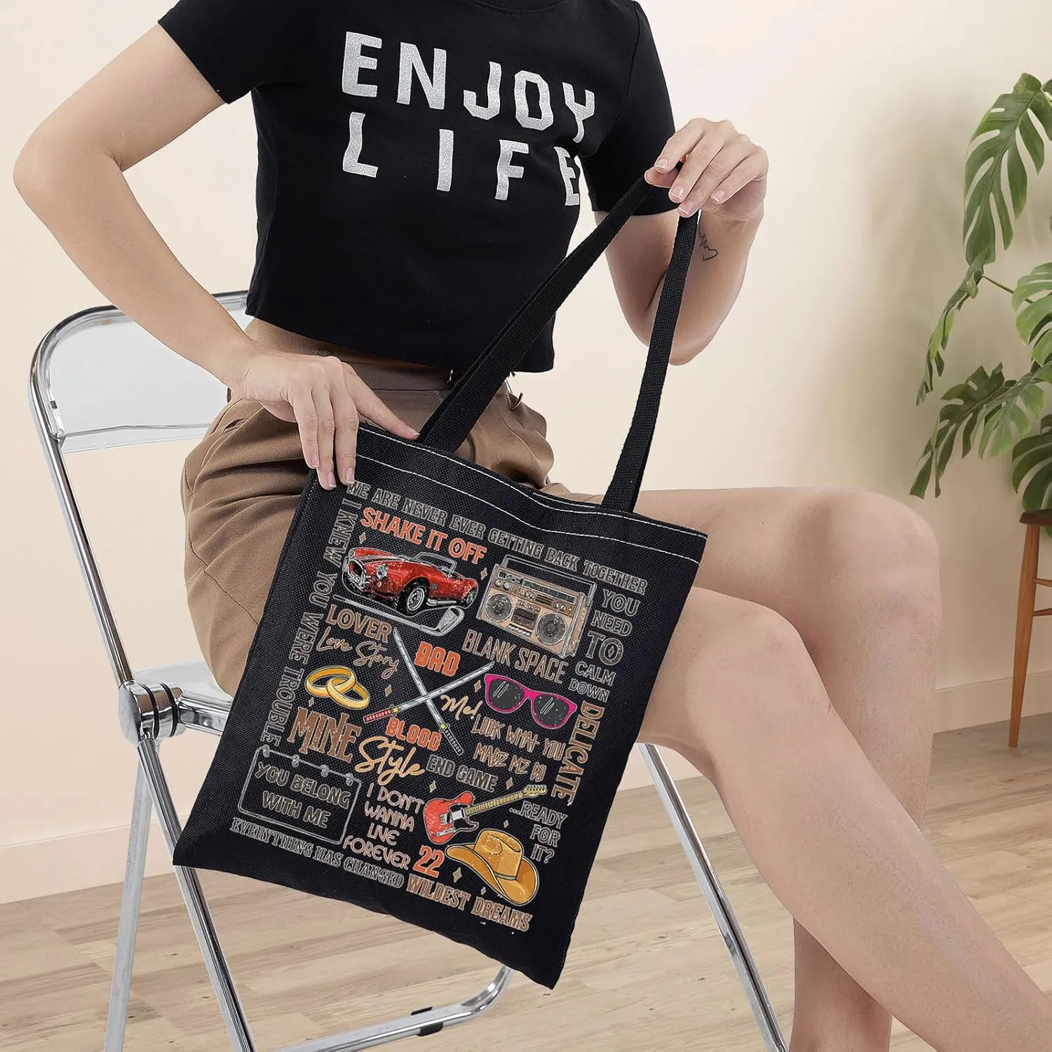 BWWKTOP WZMPA Singer Album Canvas Tote Bag Tour Gifts Song Lyrics Shoulder Bag Merchandise