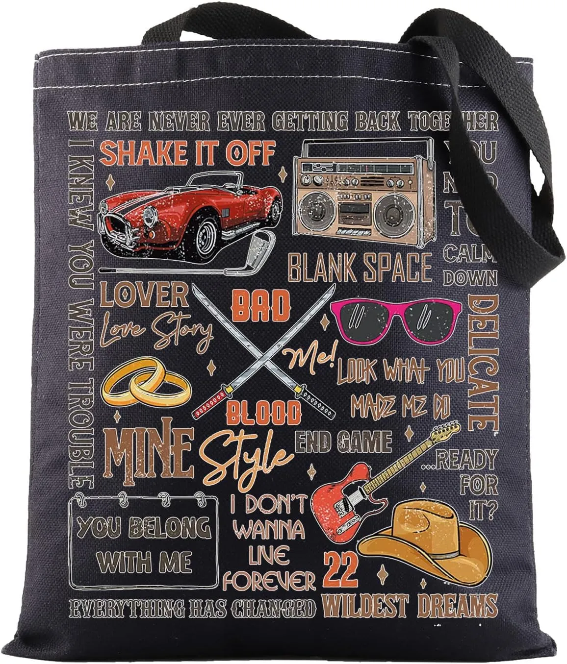 BWWKTOP WZMPA Singer Album Canvas Tote Bag Tour Gifts Song Lyrics Shoulder Bag Merchandise