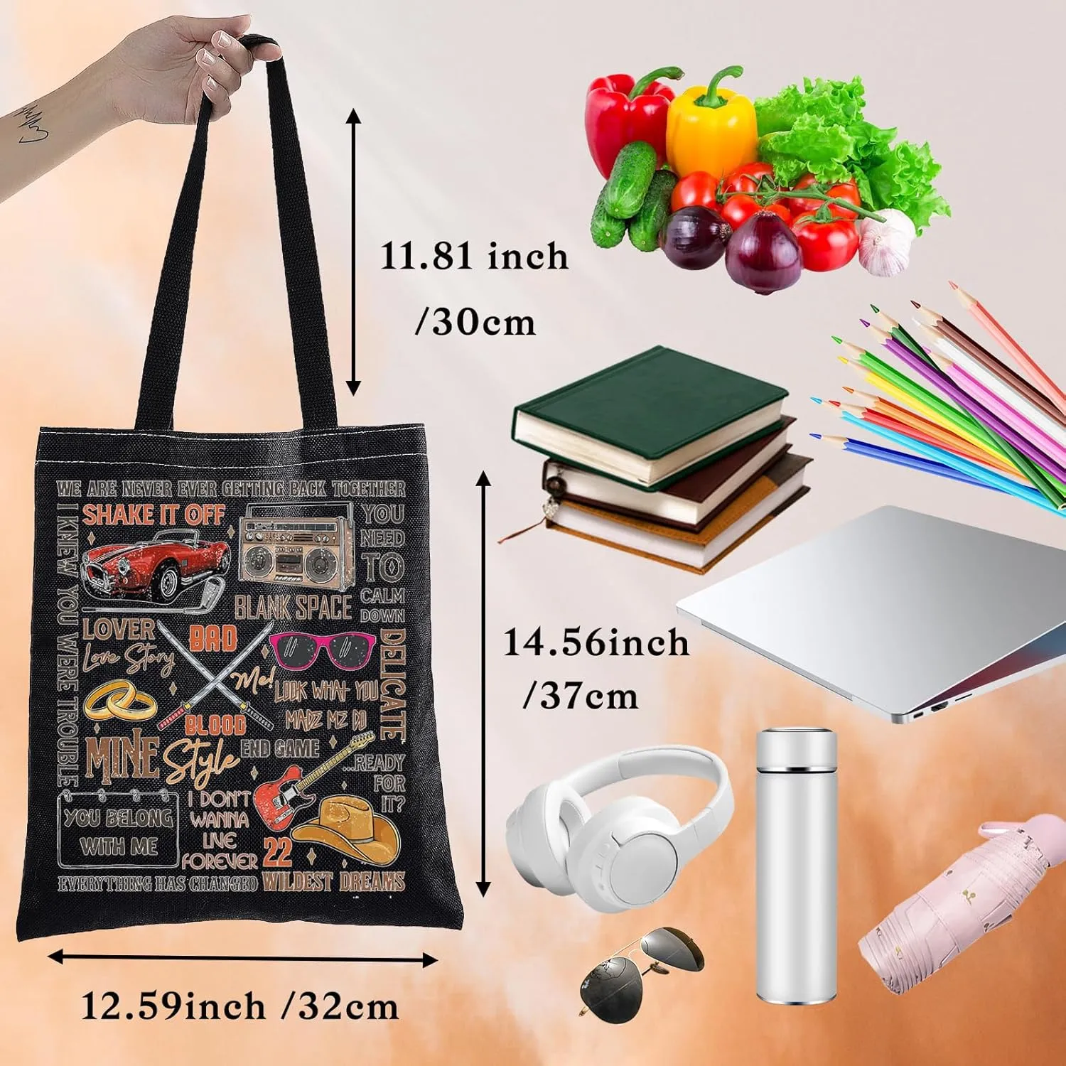 BWWKTOP WZMPA Singer Album Canvas Tote Bag Tour Gifts Song Lyrics Shoulder Bag Merchandise