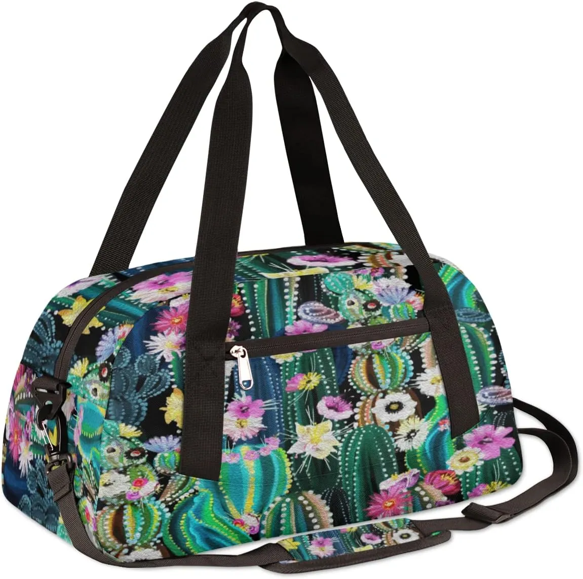 Cactus Colorful Kids Duffel Bag for Girls Boys Teens, Oil Painting Dance Bag Overnight Small Duffel Bag Carry On Weekend Sports Gym Travel Bag for School Practice Gymnastics Ballet