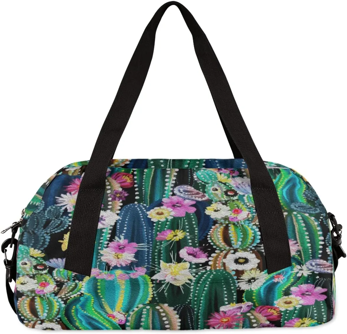 Cactus Colorful Kids Duffel Bag for Girls Boys Teens, Oil Painting Dance Bag Overnight Small Duffel Bag Carry On Weekend Sports Gym Travel Bag for School Practice Gymnastics Ballet