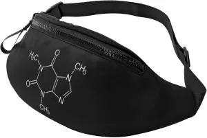 Caffeine Molecule Fanny Pack Adjustable Leisure Travel Lumbar Pack Unisex