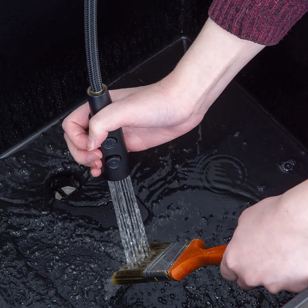 Cambridge Resources Freestanding Black Utility Tub with Faucet