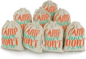 Camp Hair Don't Care Cute Tag Drawstring Gift Bags 8 Sets Pockets DIY Jewelry Storage Pouches Wedding Party, style