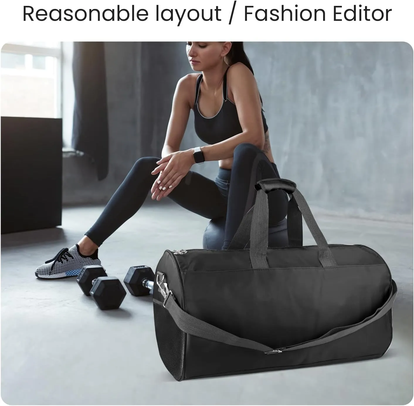 C&F BOGMOST Small Gym Bag for Travel & Duffel - 20 Inch Lightweight Carry On Bag for Men & Women, Mini Duffel Bag,Perfect for Sports, Weekend Trips, and Overnight Stays, Black