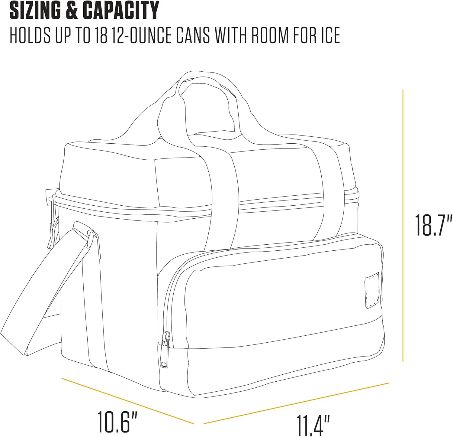 Carhartt Insulated Two Compartment Cooler, Durable Water Repellent Material W/Front Zippered Pocket for Camping, Beach & Travel