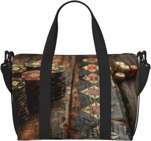 Carry On Duffle Bags Overnight Weekender Bags for Women, Vintage Poker Chips Personal Item Travel Bag, Travel Essentials Sport Gym Bag for Men Women