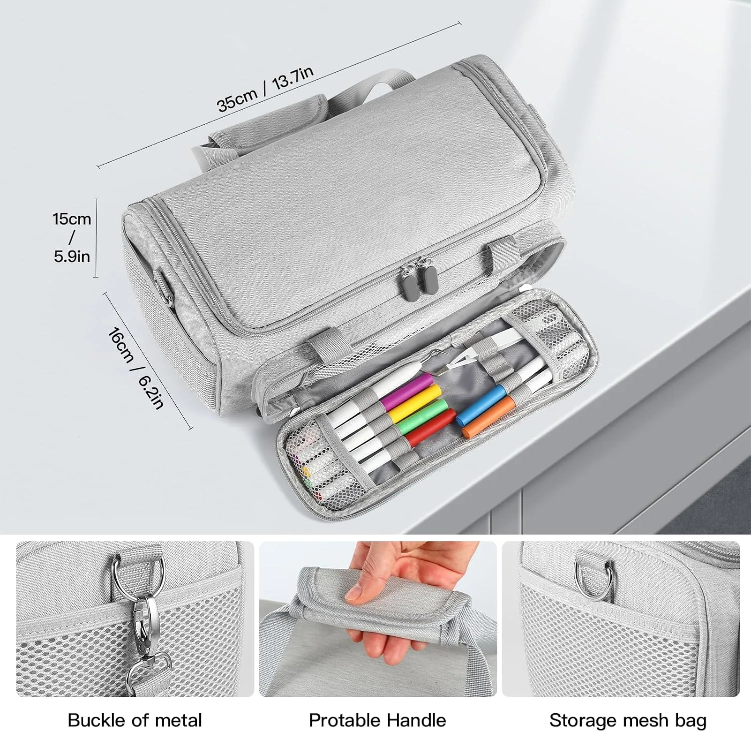 Carrying Case Compatible with Cricut Joy Xtra Smart Cutting Machine,Protable Storage Bag with Shoulder Strap Compatible with Cricut Joy Xtra Accessories,Cricut Tools,Grey