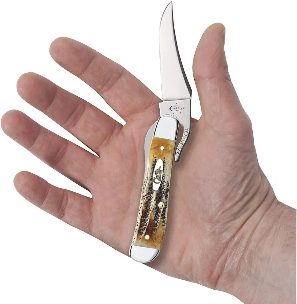 Case WR XX Pocket Knife Burnt 6.5 Bonestag Russlock Item #65303 - (6.51953L SS) - Length Closed: 4 1/4 Inches
