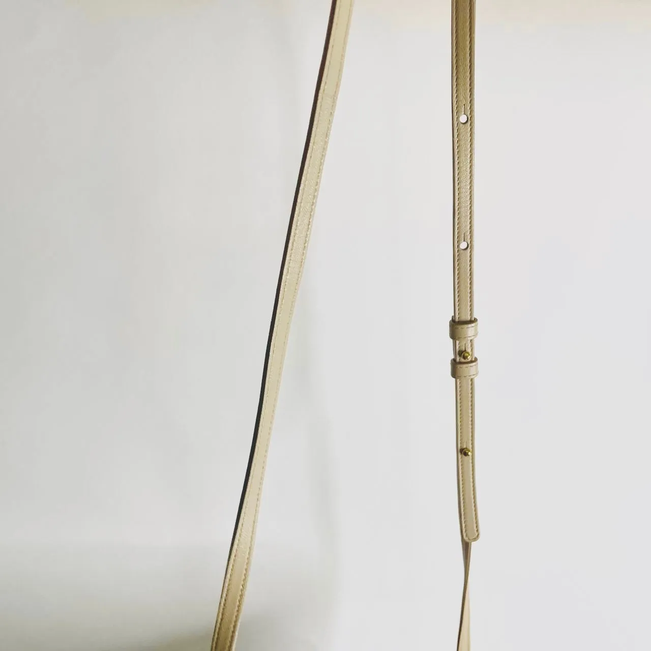 Celine Taupe Beige GHW Large Trio Logo Lambskin Leather Shoulder Sling Bag / Pouch Clutch Case