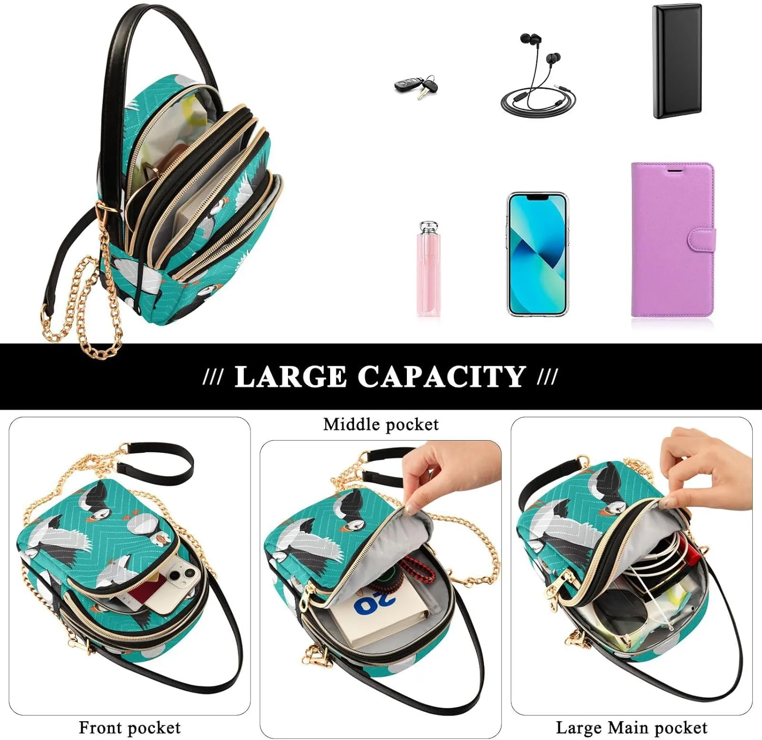 Cell Phone Purse Crossbody Handbag Durable Shoulder Bag Sturdy Travel Pouch