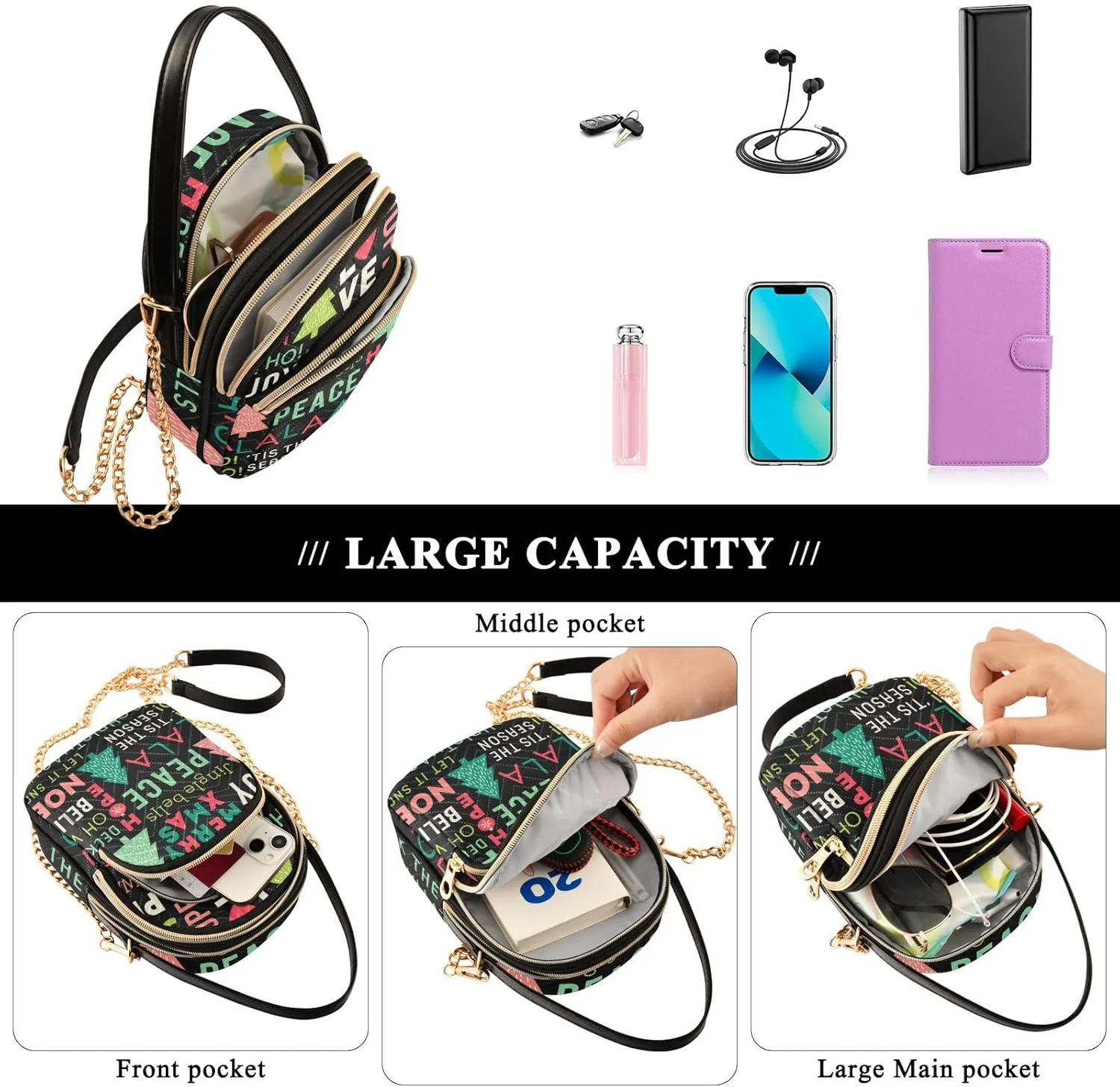 Cell Phone Purse Crossbody Handbag Durable Shoulder Bag
