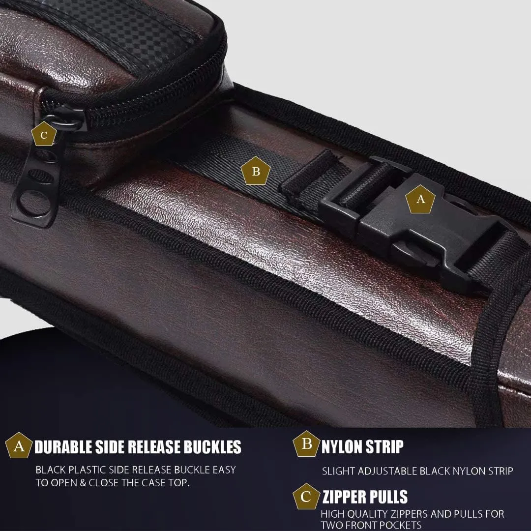 Champion 2X2,2X3,3X4 Nylon/Leatherette Billiard Pool Cue Stick Hard Case