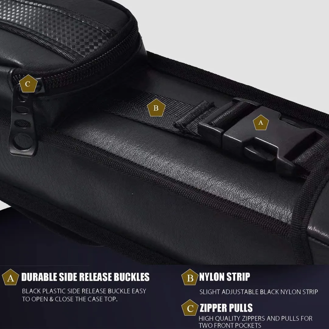 Champion 2X2,2X3,3X4 Nylon/Leatherette Billiard Pool Cue Stick Hard Case