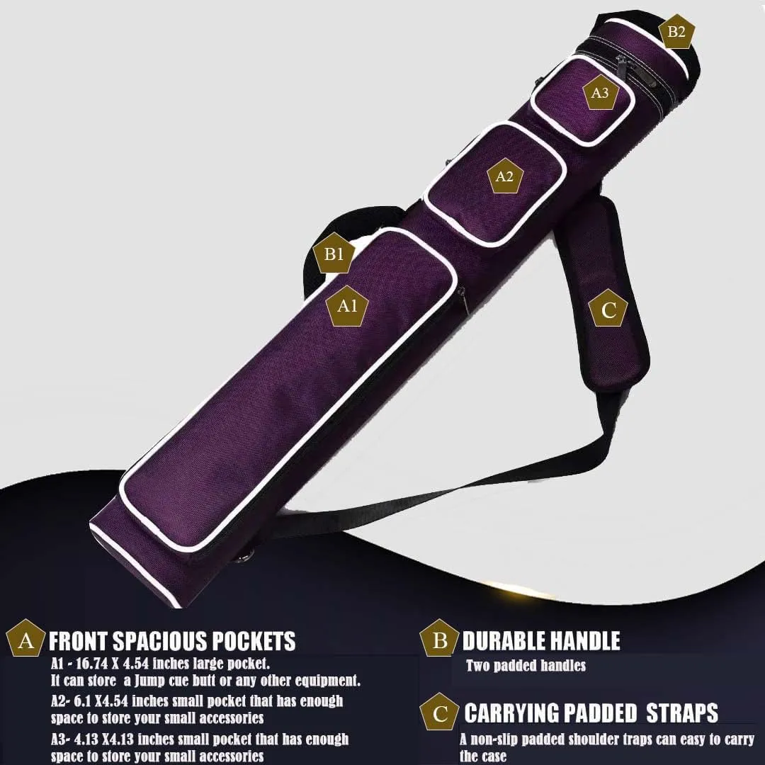 Champion 2X4,3x6 Nylon/Leatherette Billiard Pool Cue Stick Hard Carrying Case 4S2B, 6S3B