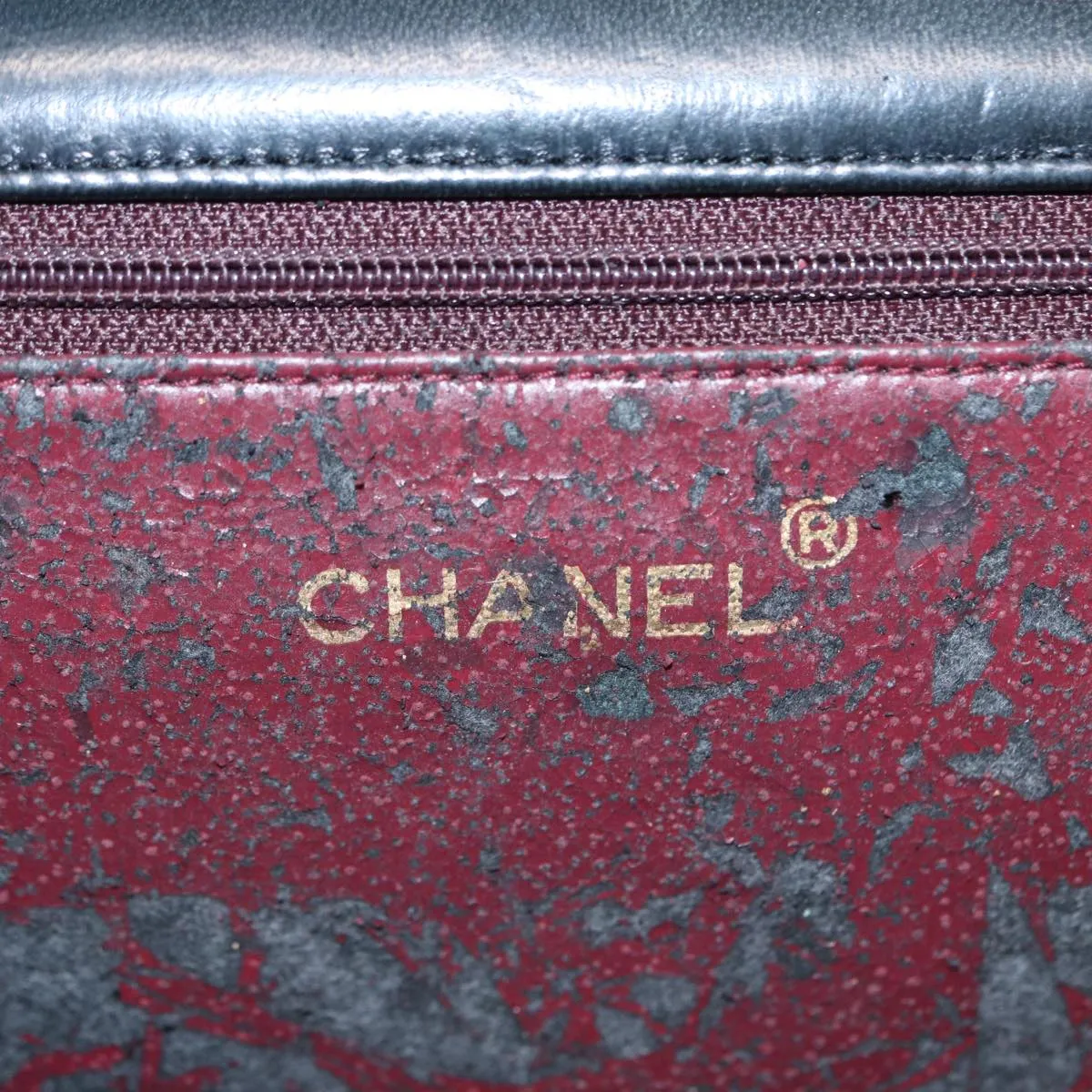 CHANEL Matelasse Chain Shoulder Bag Lamb Skin Black Gold CC bs16822
