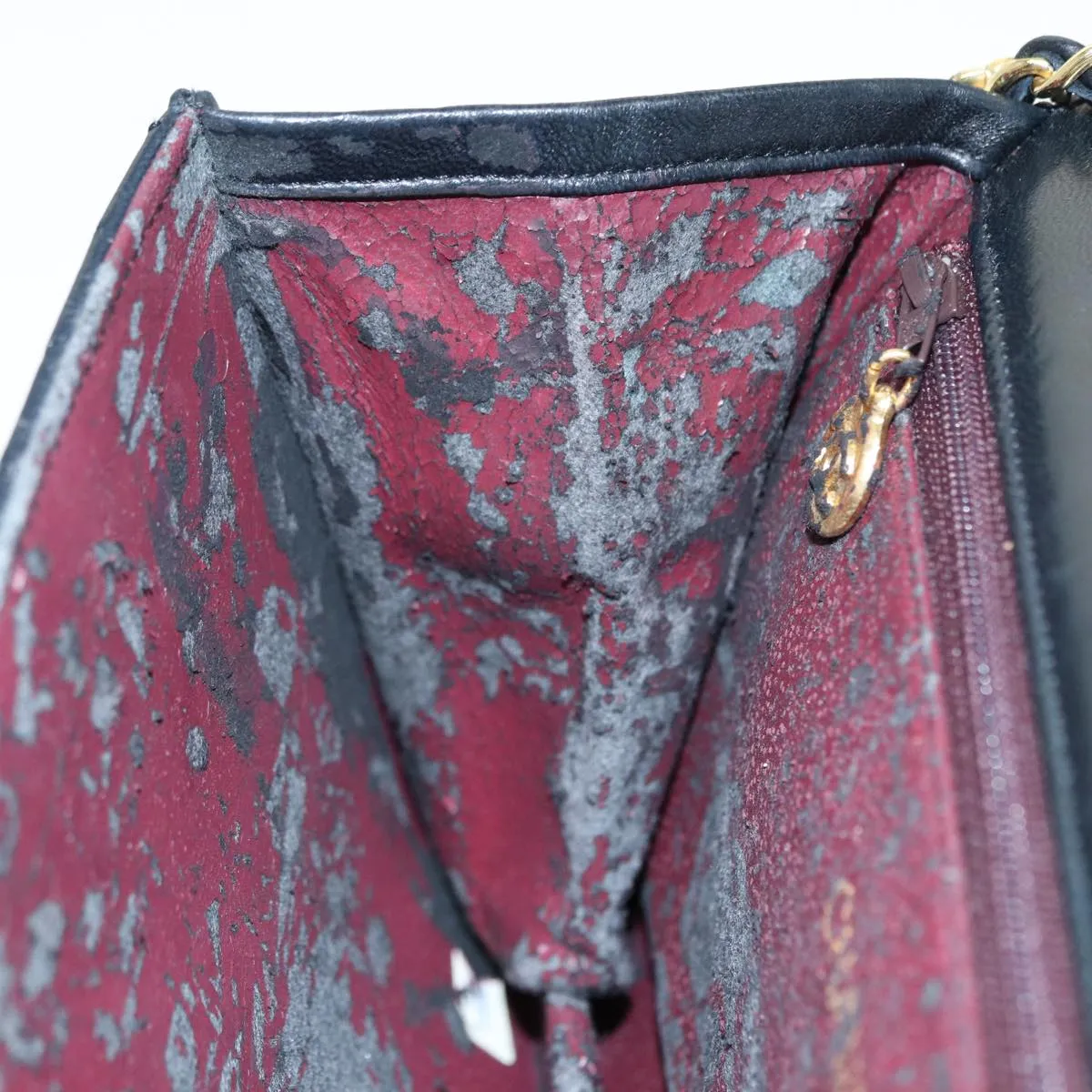 CHANEL Matelasse Chain Shoulder Bag Lamb Skin Black Gold CC bs16822