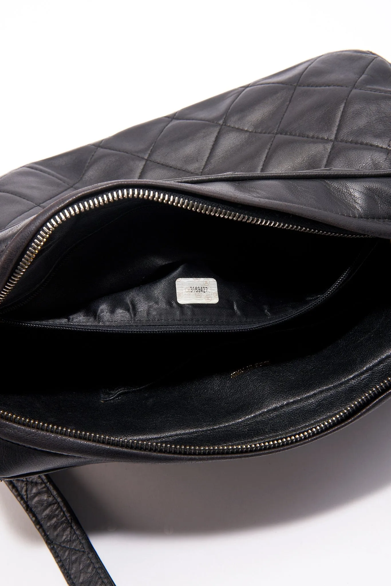 Chanel Quilted Black Camera Crossbody Bag