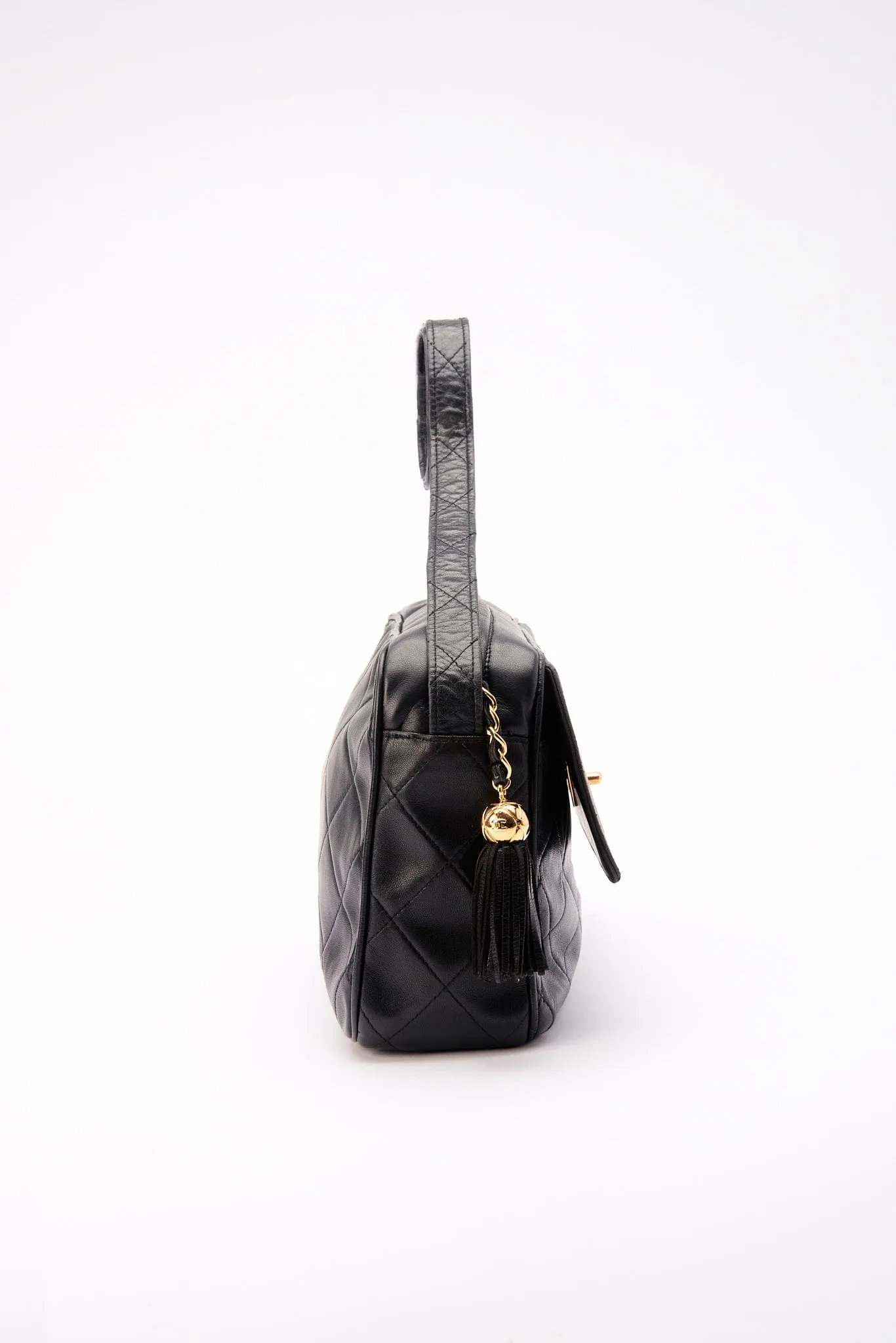 Chanel Quilted Black Camera Crossbody Bag