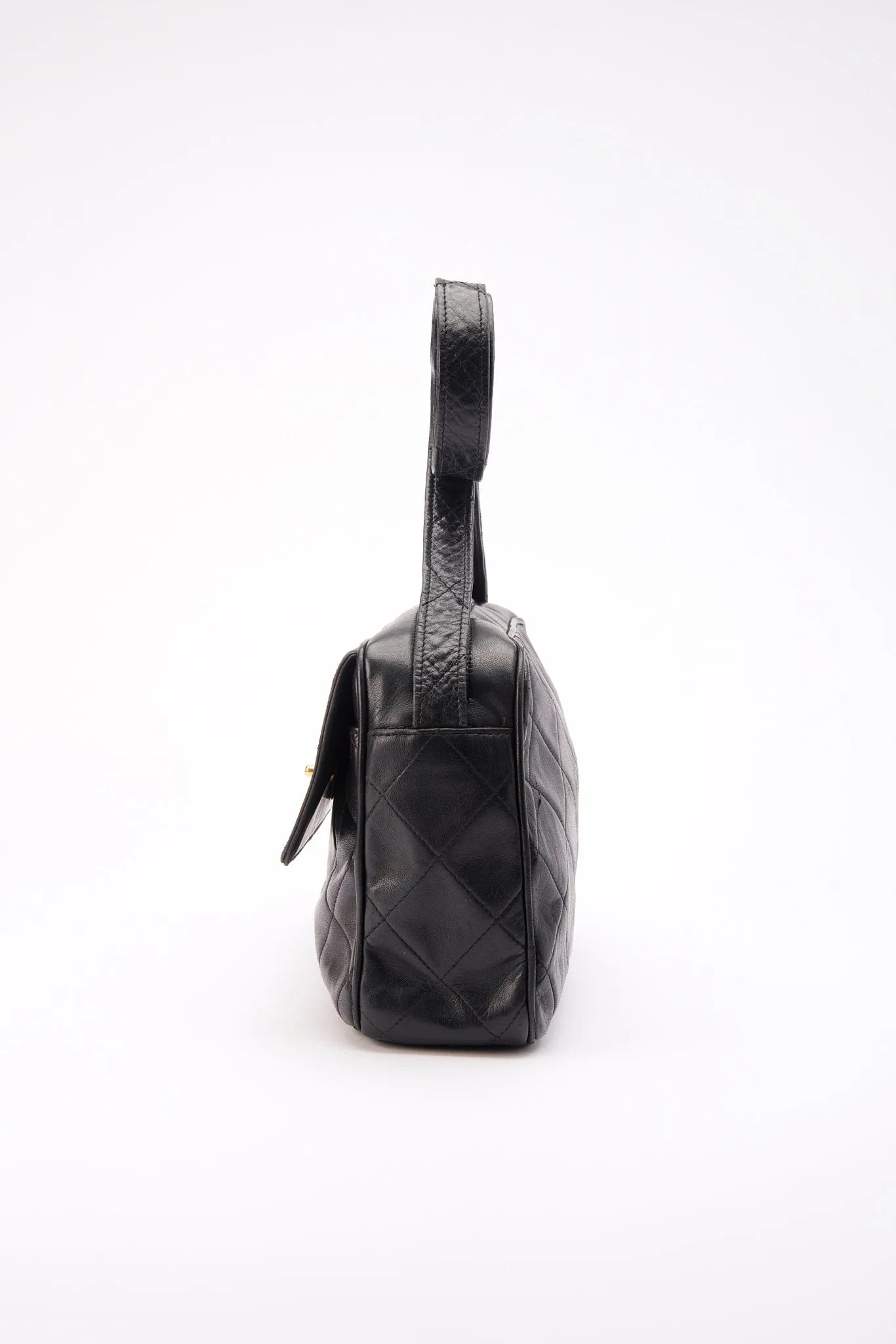 Chanel Quilted Black Camera Crossbody Bag