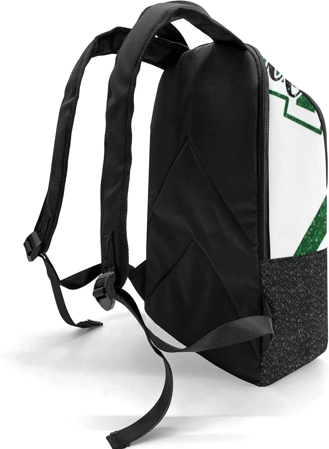 Cheerleader Green Black Personalized Backpack for Teen Boys Girls,Custom Travel Backpack Bookbag Casual Bag Name Gift 11.8"(L) x 5.51"(W) x 17.72"(H)