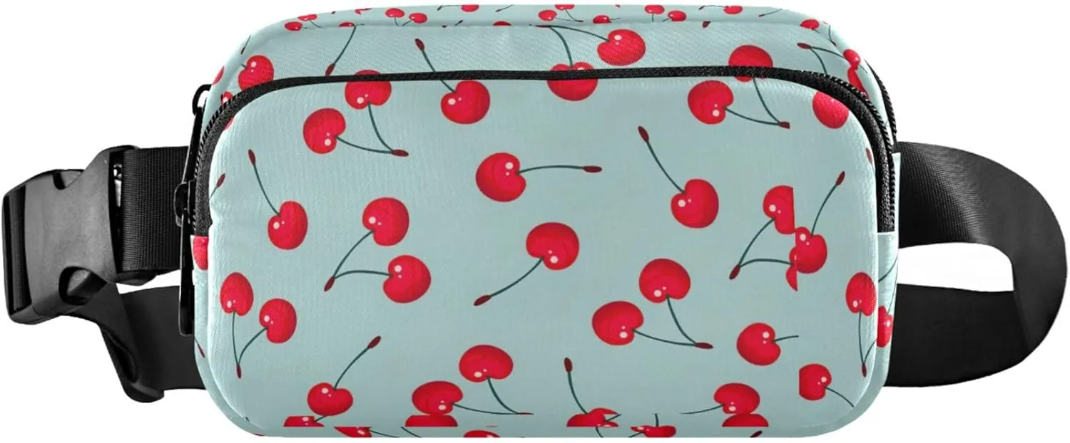 Cherry Fruit Fanny Packs Women Hip Pack Belt Bag Waterproof Trendy Crossbody Waist Purse