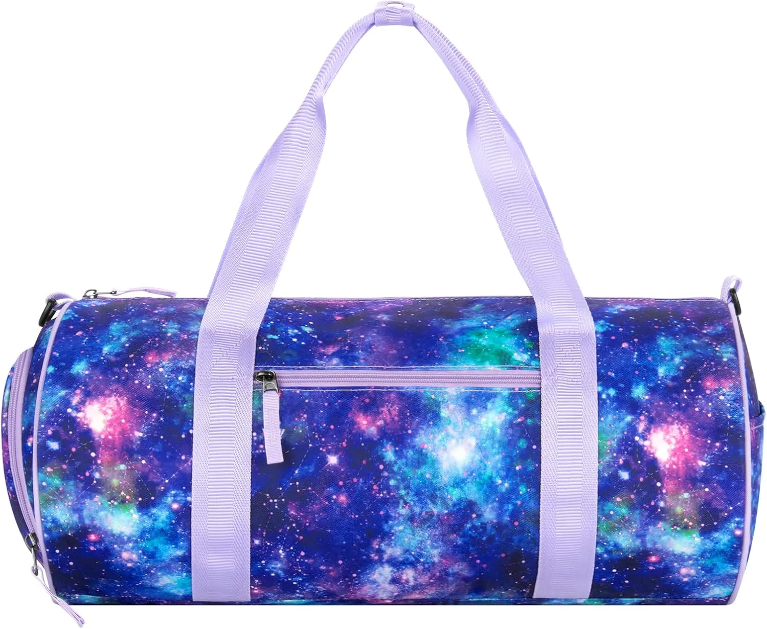 Choco Mocha Kids Duffle Bag Girls - Galaxy Weekender Overnight Bags for Little Girl Dance Bag Ages 6-8, Purple