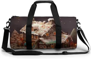 Christmas Village House Gym Bag Sport Gym Tote Bag Lightweight Duffle Bag Carry On Weekender Bags for Women Men