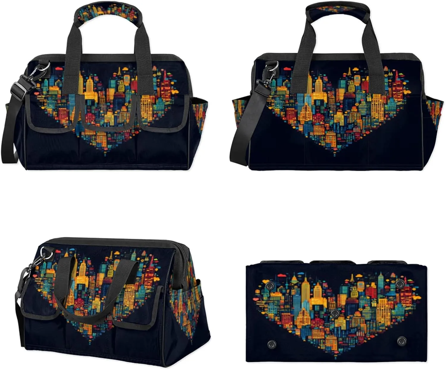 City Love Tool Bags for Men and Women Modern Style Heavy Duty Tool Tote Organizer Bag for Electrician Carpenter Mechanic, Adjustable Shoulder Strap