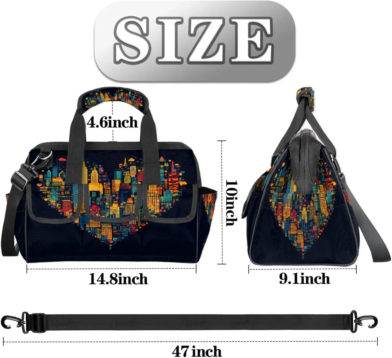 City Love Tool Bags for Men and Women Modern Style Heavy Duty Tool Tote Organizer Bag for Electrician Carpenter Mechanic, Adjustable Shoulder Strap