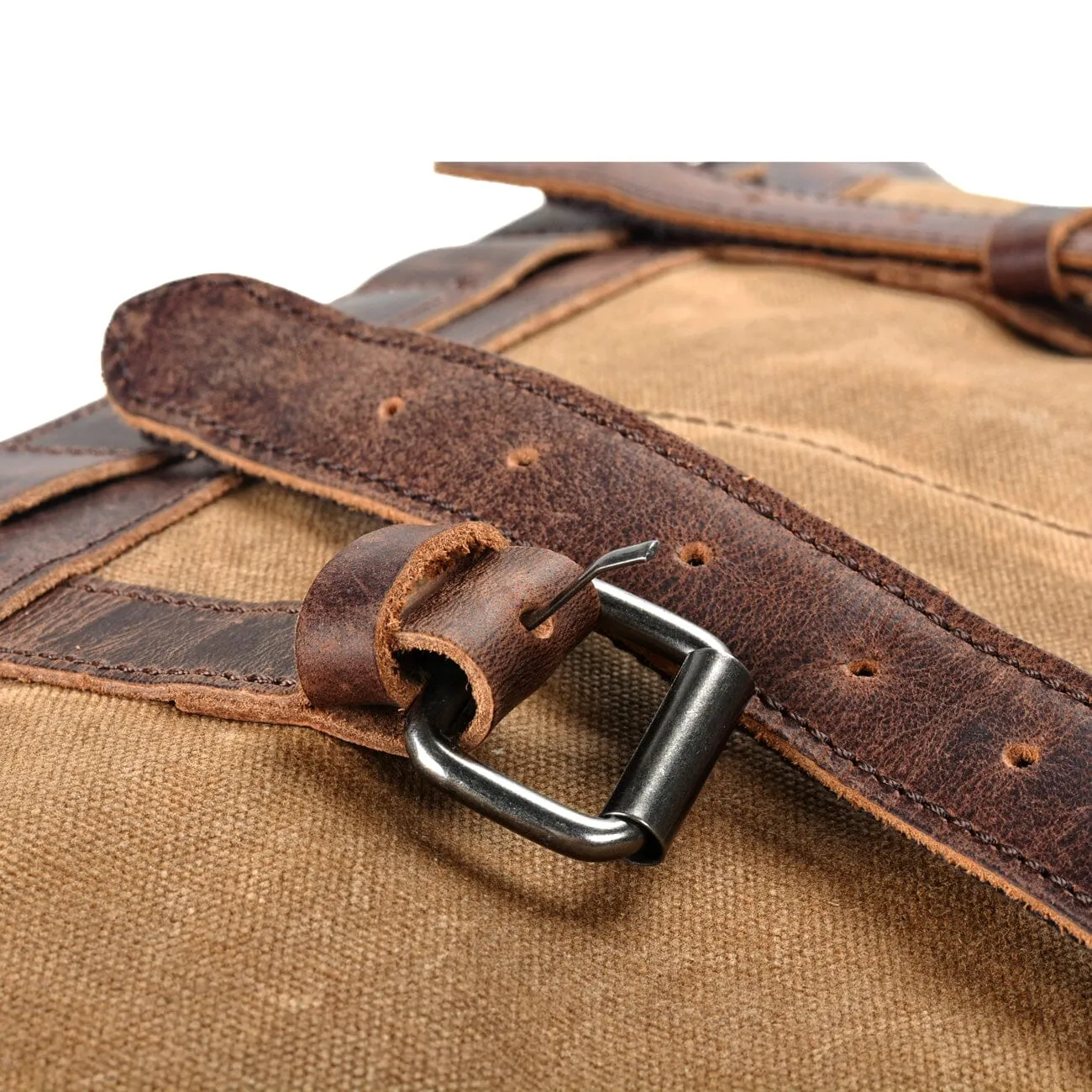 Classic Waxed Canvas Duffle Bag with Crazy Horse Leather