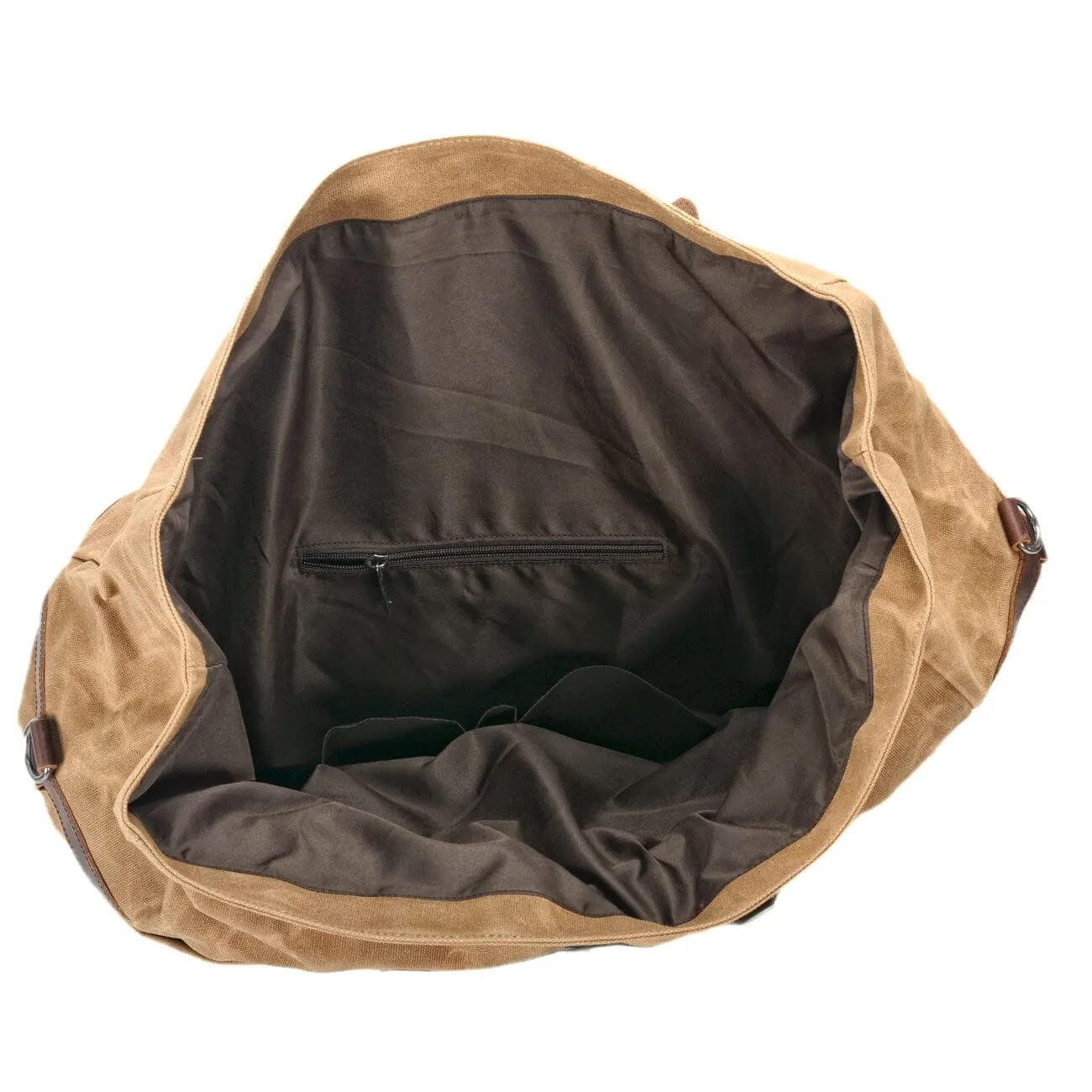 Classic Waxed Canvas Duffle Bag with Crazy Horse Leather