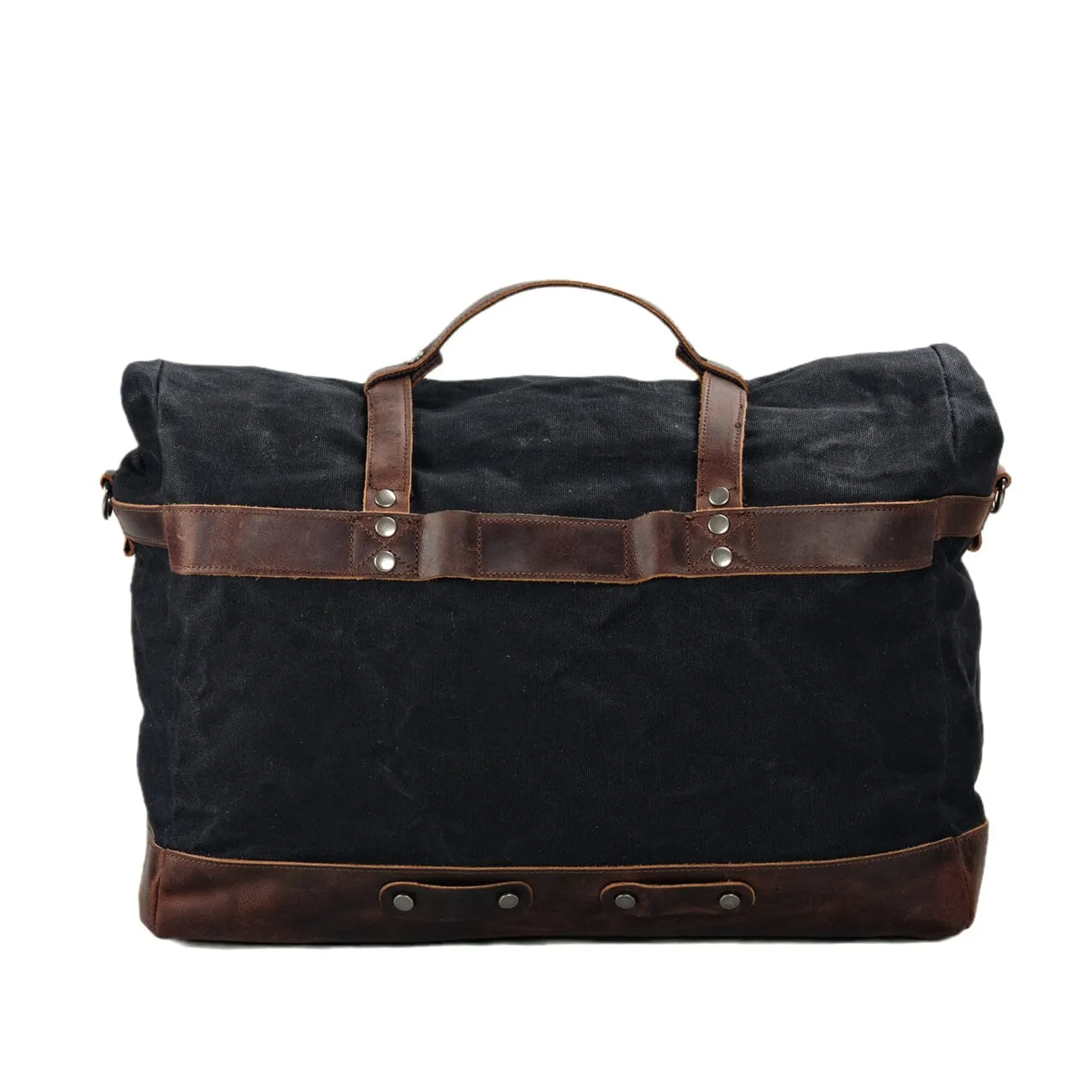Classic Waxed Canvas Duffle Bag with Crazy Horse Leather