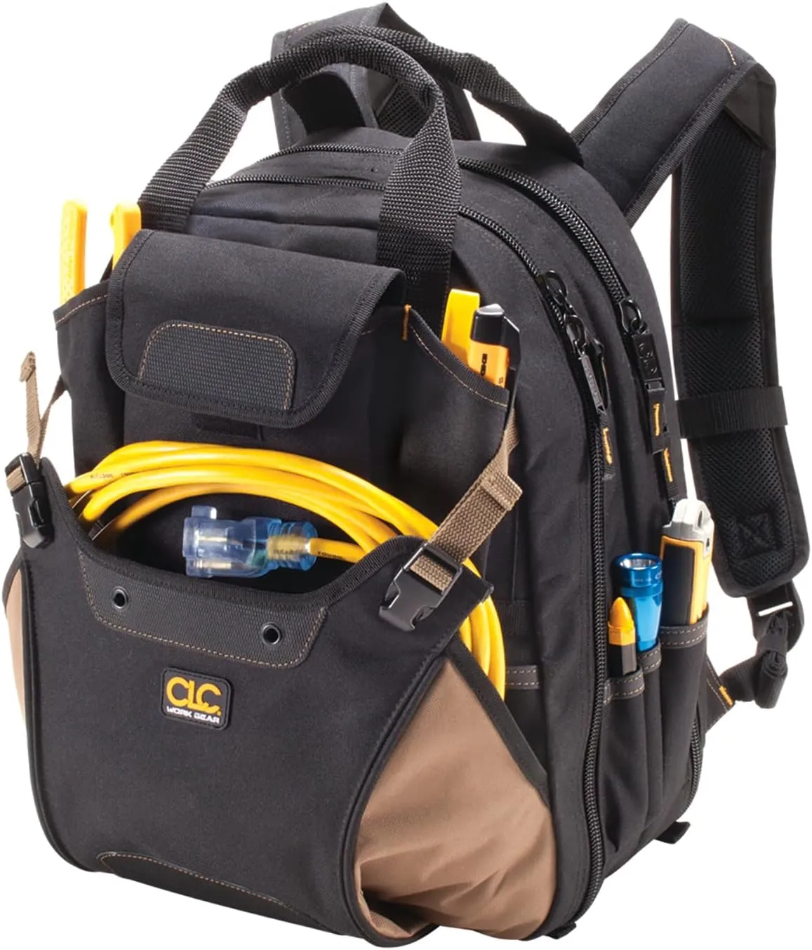 CLC Work Gear 1134 Carpenter's Tool Backpack, 44 Pockets, Padded Back Support, Black