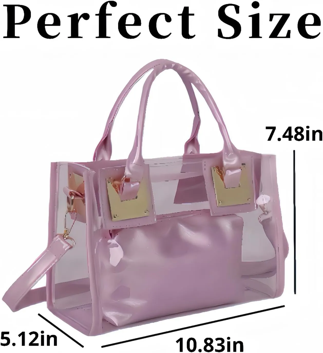 Clear Bag for Stadium Events Crossbody Bag for Women Tote Bag Cute PVC Clear Purse Concerts Sports Events Festivals