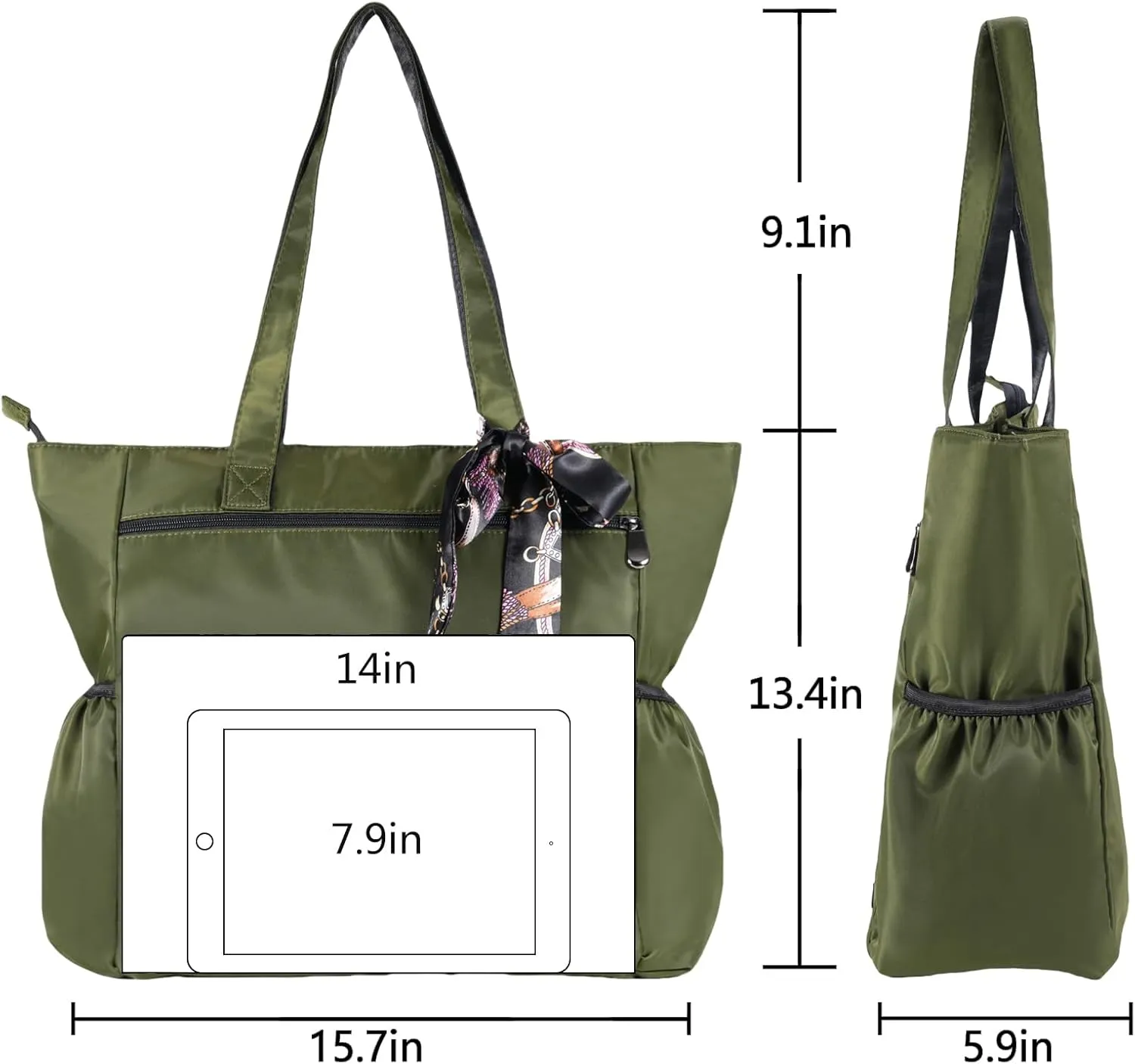 CLOUDMUSIC Shoulder Tote Bag For Nurses Teachers Work Gym Travel Beach Women With Large Capacity Waterproof