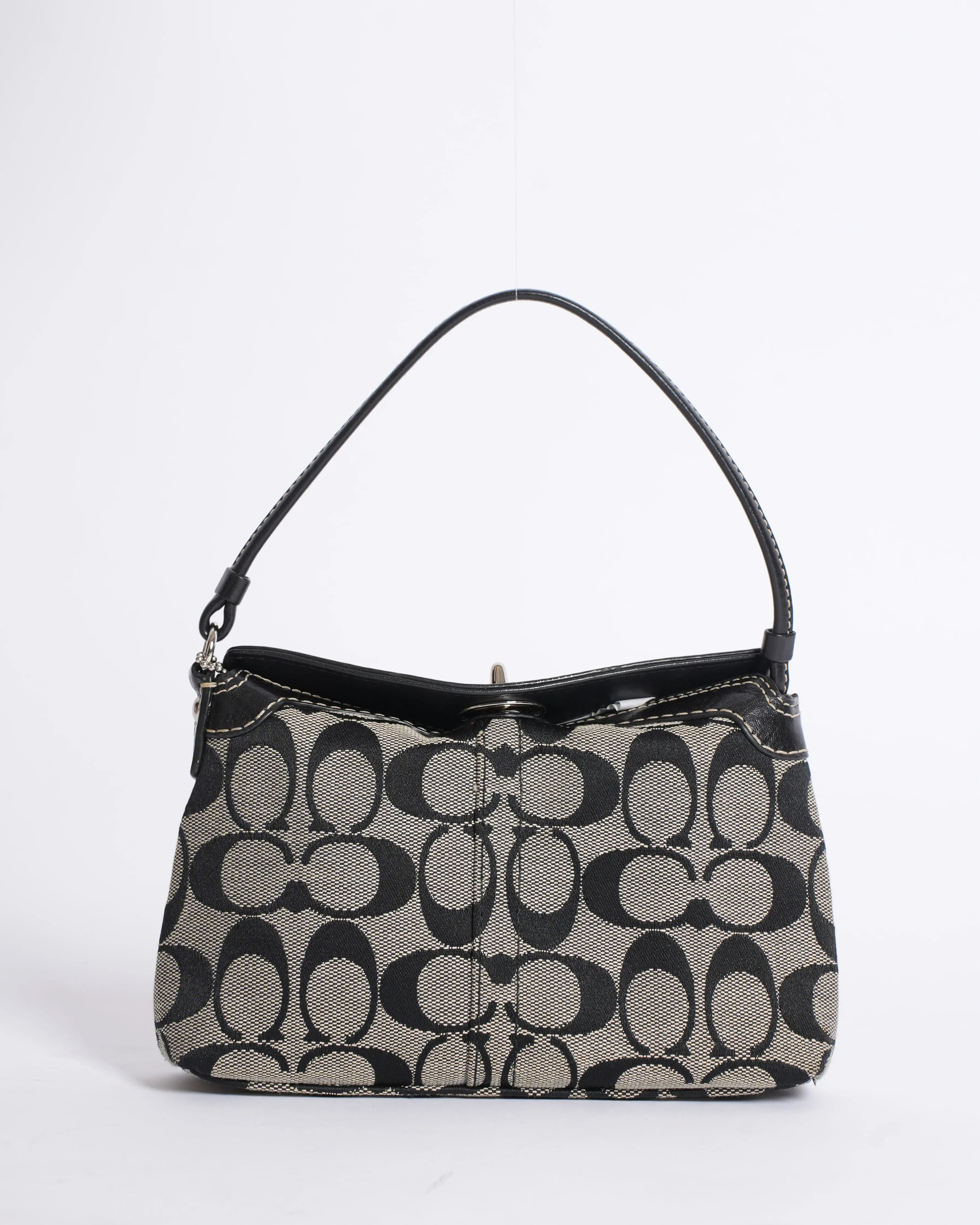Coach Signature Turnlock Canvas Monogram Shoulder Bag