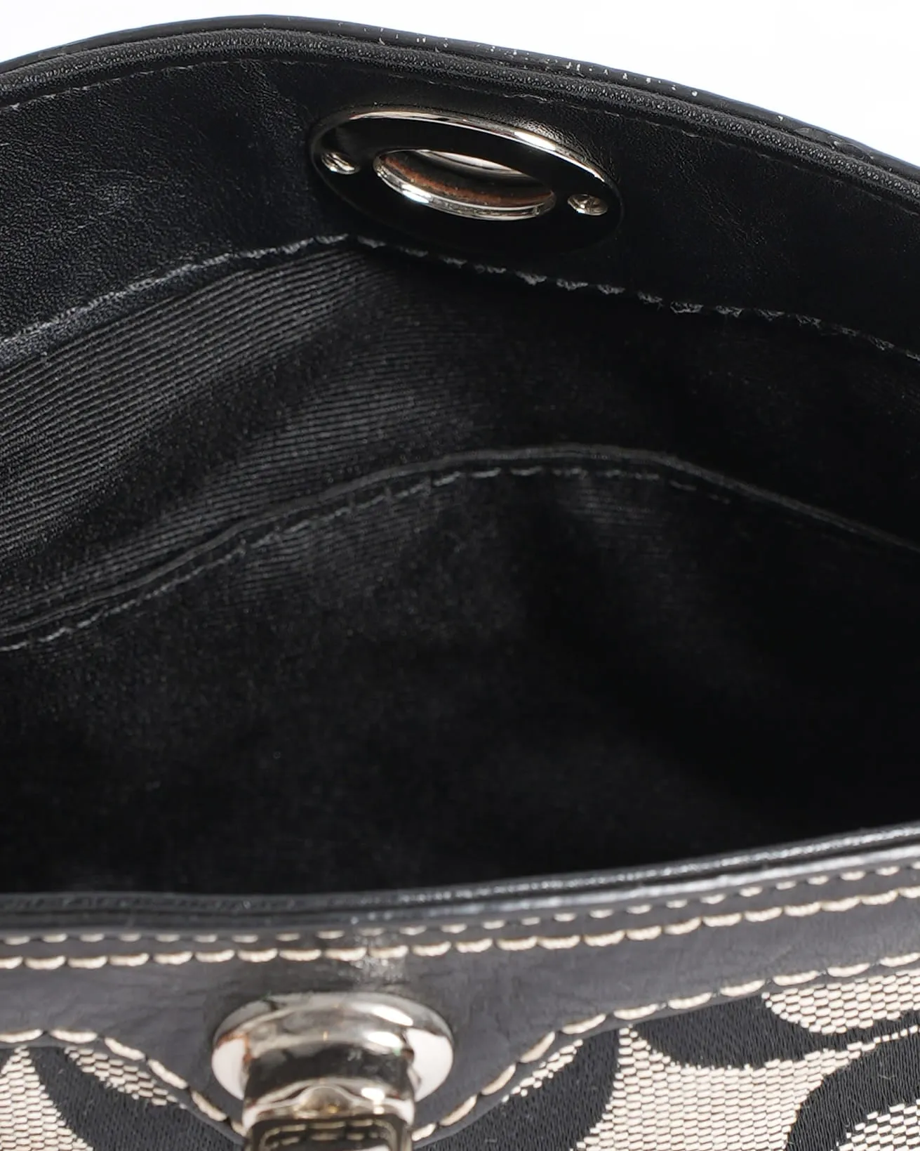 Coach Signature Turnlock Canvas Monogram Shoulder Bag