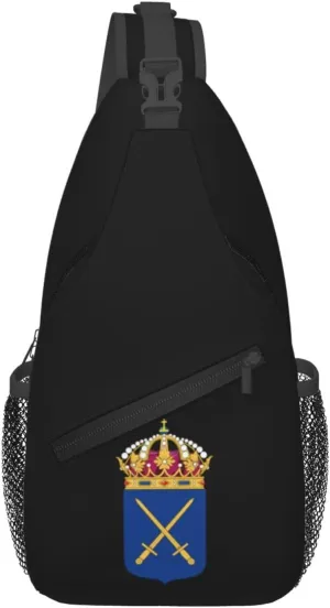 Coat of arms of the Army of Sweden Crossbody Bags For Women Men Chest Backpack Gym Shoulder Bag Travel Outdoor Sports Casual Crossbody Bags