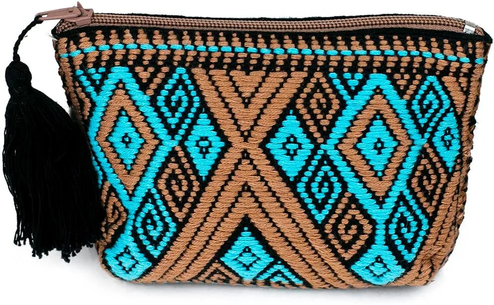 Coin Pouch: 100% Cotton Coin Purse for Women | Cute Change Purse with Vibrant Colors | Small Zipper Pouch Handmade by Mexican Artisans | Wallet Purse for Women