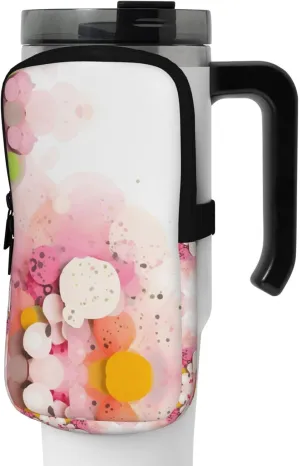 Color Fragment Paper Versatile Sports Bottle Accessory Bag â€“ Ideal for Walking, Hiking, Yoga, Gym â€“ Water Resistance & Shockproof, Black, M, Business Card Holder