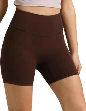 Colorfulkoala Dreamlux No Front Seam High Waist Shorts Biker Shorts for Women 6" Inseam Workout Yoga Shorts