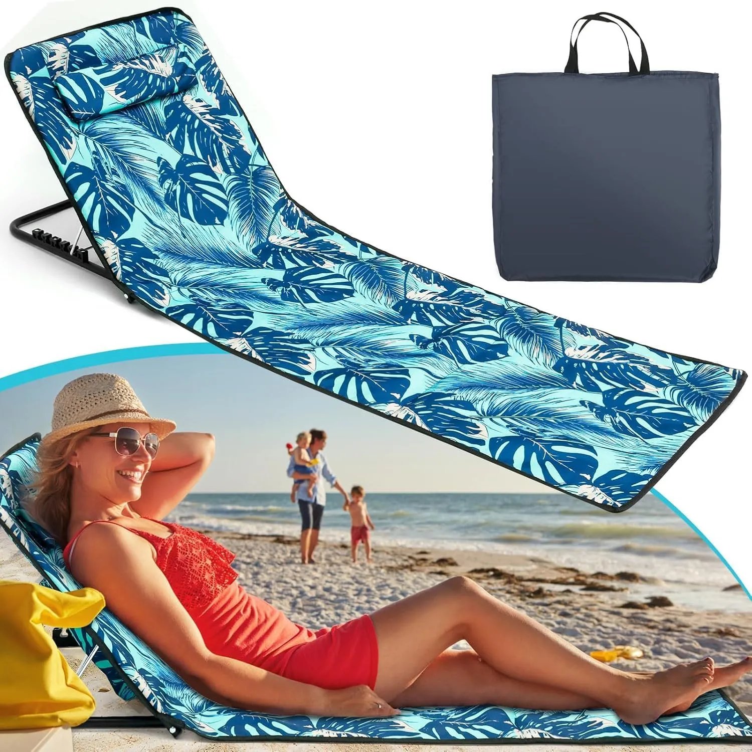 Compact Beach Chair, Folding Lightweight Portable Lounger for Adults, Ideal for Beach, Camping, Hiking, and Outdoor Activities