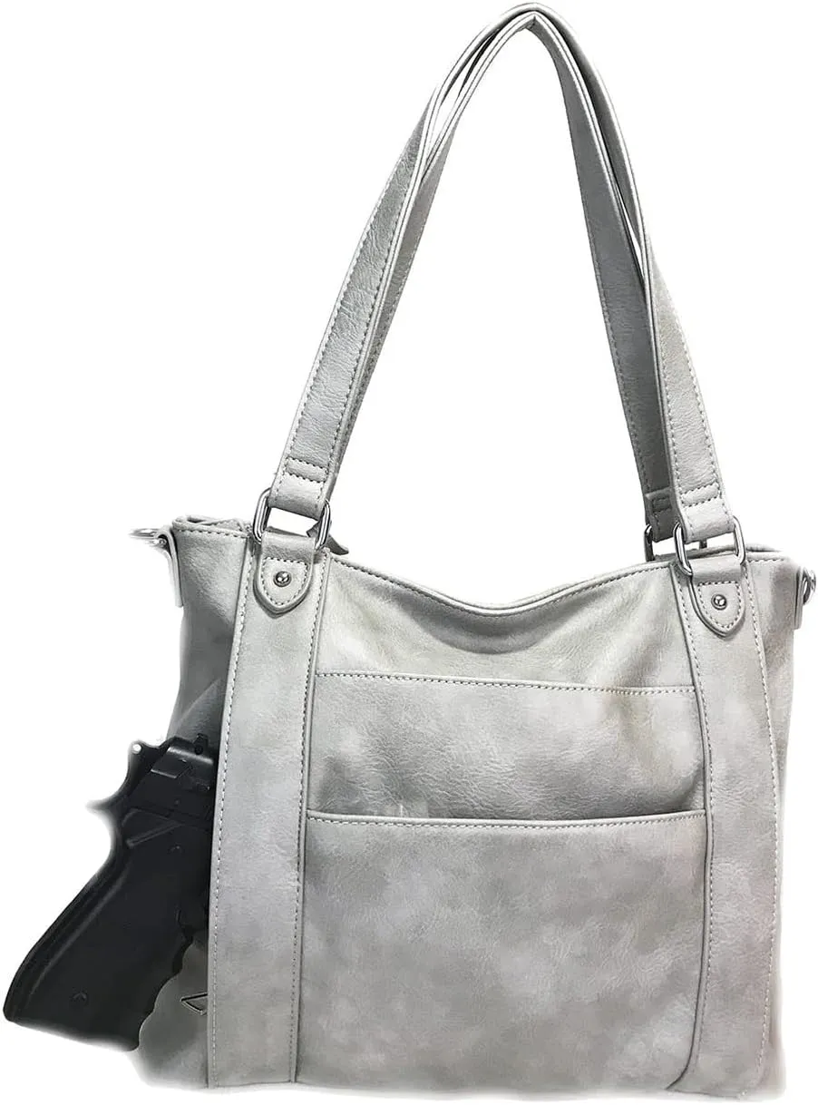 Concealed Carry Hobo Bag with Hidden Lock Multi Pockets CCW Tote Bag